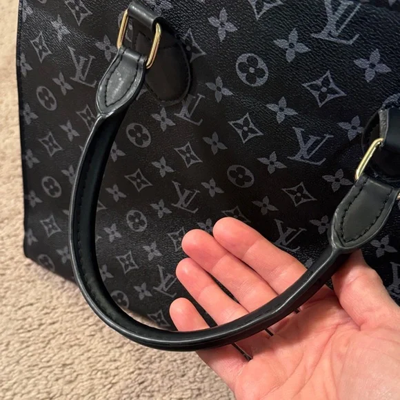 Chic Black Monogram Tote Bag - Picture 10 of 12